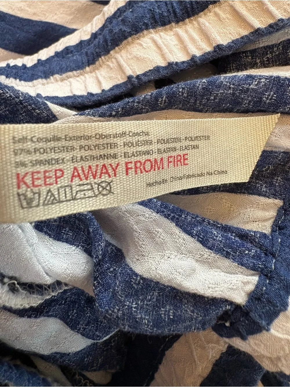 Free People Striped Wide Leg Pants XS Navy White Drawstring Coastal